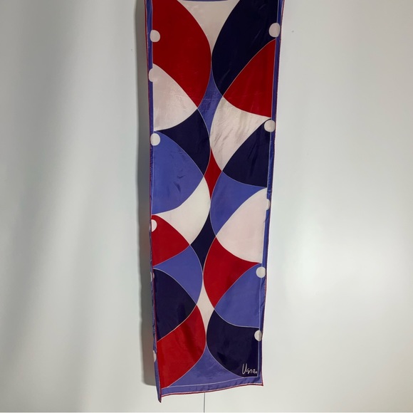 Vena Rectangular Red, Purple, White & Black Geometric Color Block Scarf - Picture 5 of 16